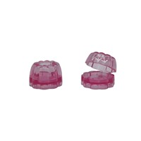Pot vide en plastique Yuecai pour masque ou baume à lèvres, forme gâteau mignon, rose translucide, pour gommage des lèvres – Vente en gros