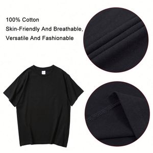 Design Own Brand Men's T-Shirts 240 Grams Heavy Cotton Black Dtg Print <b>Dropped</b> Shoulder Plain Design High Quality Wholesale - Product Image 3