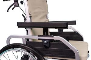 Silla de Ruedas <span class=keywords><strong>Manual</strong></span> Inclinable de Aluminio con Respaldo Alto, Reposapiés Elevable Desmontable, Asiento con Función de Inodoro, Silla de Ruedas Plegable Reclinable - Product Image 4