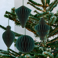 Ornements de Noël en papier nid d'abeille épais, boules en papier, décorations pour sapin de Noël, vitrine pour Noël