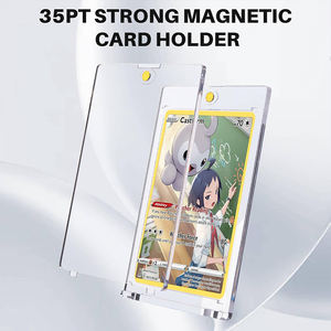 磁性交易运动卡座一键式防紫外线保护盒，适用于35pt卡Yugion一体式戳球展示架 - Product Image 4