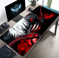 Tapis de souris gaming grand format style anime sombre, tapis de bureau étendu