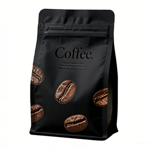 Sacchetti per <span class=keywords><strong>Caffè</strong></span> Personalizzati con Fondo Piatto da 250g 500g, Buste Sigillate su Otto Lati da 12oz con Valvola e Cerniera - Product Image 1