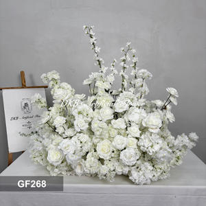 DKB <span class=keywords><strong>tutto</strong></span> <span class=keywords><strong>bianco</strong></span> pavimento artificiale decorazione fiori realistico fiori bianchi misti fiori per evento ingresso pavimento decorazione - Product Image 3