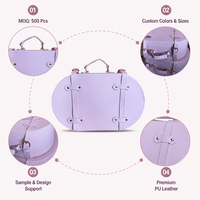 Boîte cadeau personnalisée de luxe en PU avec poignée et logo estampé or pour enfants sur le thème du Plein Lune