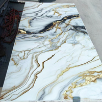 Décoration de maison d'hôtel feuille de marbre intérieure en PVC panneau mural feuille de marbre UV brillante