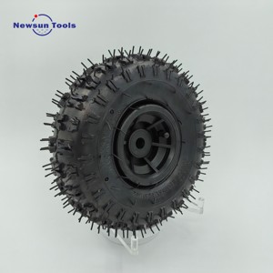 Roue à roulement pneumatique avec jante en acier 4.10-4, pneu tout-terrain pour robot agricole et roue de <span class=keywords><strong>brouette</strong></span> en caoutchouc, vente en gros du fabricant NS - Product Image 1