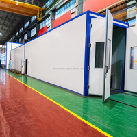 Cabine de peinture automobile certifiée CE avec système de tirage vers le bas, chauffage électrique, brûleur italien Riello et éclairage LED