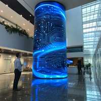 Écran LED flexible P1.56 incurvé, résolution 8K, étanche IP65, pour magasins de luxe, aéroports, galeries, centres de marques