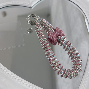 Dây đeo điện thoại hình nơ đính kim tuyến sang trọng, phụ kiện móc khóa thời trang, dây treo trang sức cho iPhone và điện thoại di động - Product Image 6