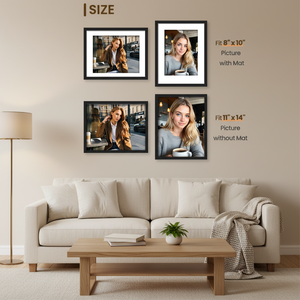 11x14 5-Piece Plastic Photo <strong>Frame</strong> Set Shatterproof HD Glass Panel Double Floating Mat Wall Hanging Picture <strong>Frame</strong> for Home - Product Image 6