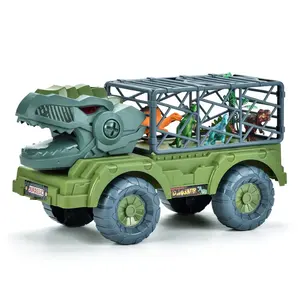 High Quality Dinosaur Transporter Car Free Wheel Engineering Excavator Dinosaur Truck Toys For Kids