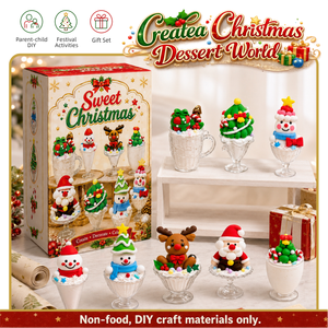 Kit de Pâte à Modeler Auto-Durcissante DIY pour Desserts de Noël 80 Pièces+ Ensemble d'Artisanat de Fêtes avec Colle Crème Non Toxique Boîte Cadeau Vente en Gros OEM ODM Usine - Product Image 1