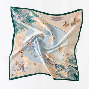 2025 yeni tasarım çin tarzı Retro 65cm x 65cm kare kadınlar için ipek eşarp 100% dut ipek destek toptan ve özelleştirilebilir - Product Image 2