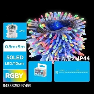 Ghirlanda di luci LED RGBY, 5m, alimentata a batterie 3AA, ideale per decorazioni in feste e per illuminare gli spazi. - Product Image 1