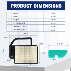 Filtre à air KH-20-083-02-S KH-20-883-02-S1 + filtre à huile 52 050 02-S compatible avec les moteurs OLIVER Kohler <span class=keywords><strong>Courage</strong></span> 15-21 HP YTH21K46 YTH20K46 - Product Image 4