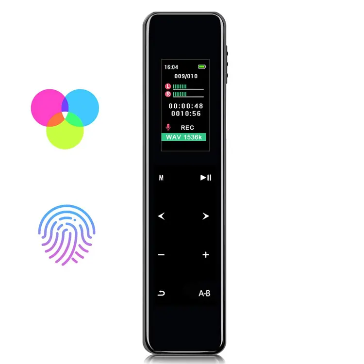 डिजिटल वॉयस रिकॉर्डर, 16G टच स्क्रीन आवाज सक्रिय रिकॉर्डर, 1536kbps दोहरी माइक्रोफोन के साथ स्टीरियो HD रिकॉर्डिंग डिवाइस