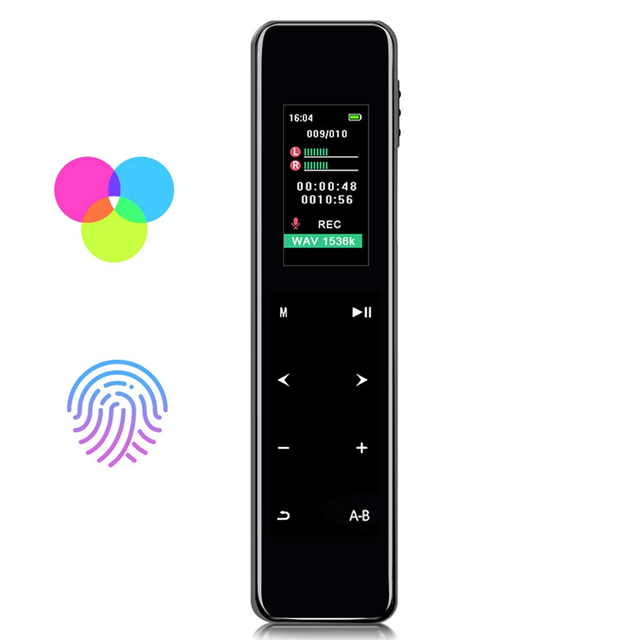 Digital Voice Recorder, 16G Touch Screen Voice Activated Recorder, 1536kbps Stereo HD Recording Device With Dual Microphones