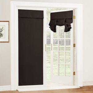 <span class=keywords><strong>Tende</strong></span> Oscuranti Francesi per Porte e Finestre, Nero, 100% Poliestere, Stile Moderno, Ignifughe, Isolanti, Per Tutte le Stagioni - Product Image 4