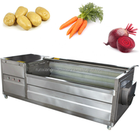 Hot-Selling Automatische Borstelwasmachine Voor Gember, Yam, Pinda-Groente-En Fruitreiniger Met Hoge Capaciteit Met Een Goede Prijs