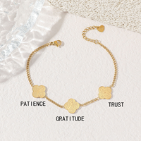 Clover Sabr Shukr Tawakkul Patience Gratitude Trust Ayatul Kursi Acero inoxidable Joyería de moda Pulseras Hombres Mujeres Venta al por mayor