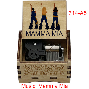 Carillon in Legno Vintage Mamma <span class=keywords><strong>Mia</strong></span> a 18 Note con Movimento a Manovella, Regalo Speciale per Amici, Feste di Compleanno, Decorazione per la Casa - Product Image 1
