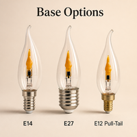 Ampoule LED YONGZE Vintage Edison Effet Flamme C35L, Effet de Feu Constant, Lampe Décorative à Filament E12/E14/E27 pour Décoration Résidentielle