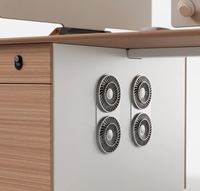 Poste de travail de bureau moderne à deux places avec long rangement, plateau de 9 mm, hauteur réglable, verrouillage par mot de passe, bureau de direction en panneau E1