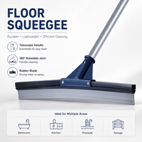 Serpillère télescopique 180 °   Grattoir à eau léger avec lame en caoutchouc durable et articulation rotative pour salle de bain, cuisine, garage, piscine