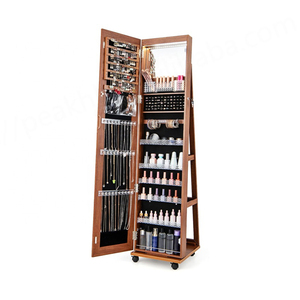 Custom Storage Wooden Dressing Standing 360 Degree <b>Full</b> <b>Length</b> <b>Mirrored</b> Rotating Jewelry Cabinet - Product Image 1