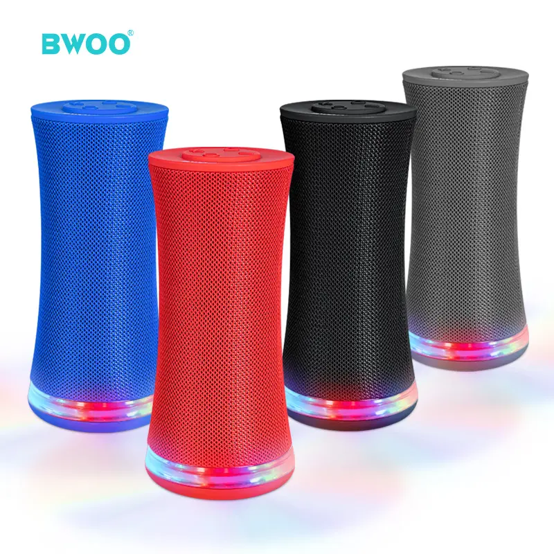 Bwoo Nieuwe Producten Mini Micro Usb Bt Speaker 5W Kleurrijke Led Licht Ontwerp Mobiele Woofer Muziek Speaker