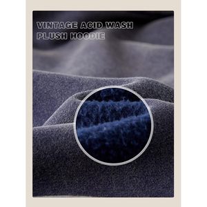 Sudadera con capucha para hombre Keepsowing, extragrande, de felpa gruesa, estilo streetwear, con bolsillo, anti-bolitas, con efecto lavado ácido - Product Image 4