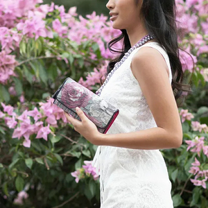 Rose embossed <b>ladies</b> <b>wallet</b> zipper clutch retro exquisite fashion long <b>wallet</b> coin purse - Product Image 2