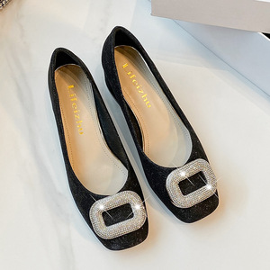 Temperament Fairy tacón grueso zapatos de seguimiento medio para mujer 2025 nuevos zapatos de noche de primavera y otoño zapatos de mujer grandes - Product Image 1
