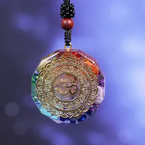 Professional Dropshipping Om Symbol Necklace Chakra Healing Energy Necklace Meditation Jewelry Handmade Orgonite Pendant