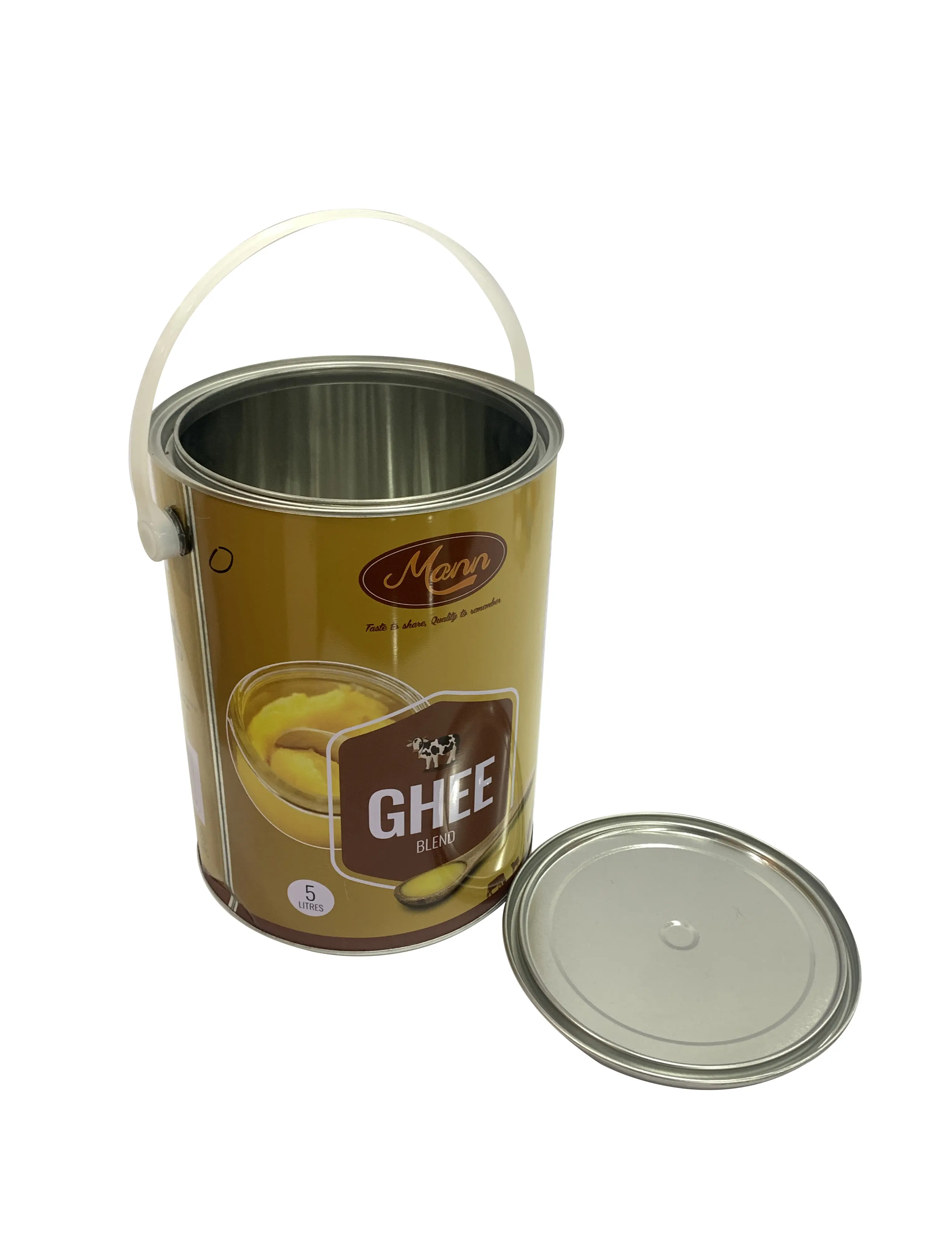 Stockage de beurre de boîtes métalliques cylindriques de qualité alimentaire 5L du fournisseur de confiance