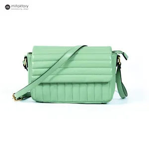 Custom Shoulder Hand Bags Simple Nylon Quilted Shoulder Bag High Capacity Striped Crossbody Bag