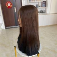 Vente en gros de postiches en cheveux humains 100% faits à la main, alignés sur la cuticule, toupet mono 5*6 # Couleur 1C pour femme blanche