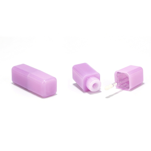 <span class=keywords><strong>Tube</strong></span> de brillant à lèvres vide rectangulaire arrondi violet avec <span class=keywords><strong>bouchon</strong></span> à vis, applicateur floqué, logo personnalisé, en PETG, emballage cosmétique portable - Product Image 1