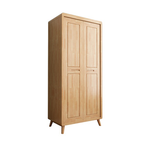 Armario de madera maciza de dos puertas con bisagras, estilo moderno minimalista para dormitorio, uso en hoteles, fácil de montar YK11 - Product Image 4