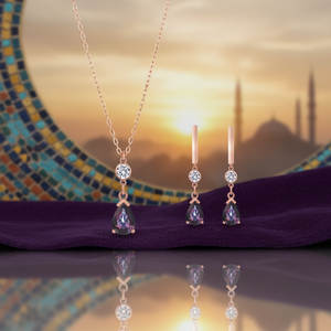 Azuris 925 conjuntos de joyería fina de plata esterlina colección diseño de piedra mística Turquía - Product Image 3