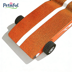Alas Cakar Kucing Bentuk Mobil Super F1 Oranye yang Dapat Disesuaikan, Dapat Dibalik, Terbuat dari Karton Bergelombang, Sofa Penggaruk Kucing Besar - Product Image 4