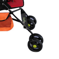 Poussette multifonctionnelle à quatre roues pour chien et bébé avec sac intégré en tissu Oxford 600D