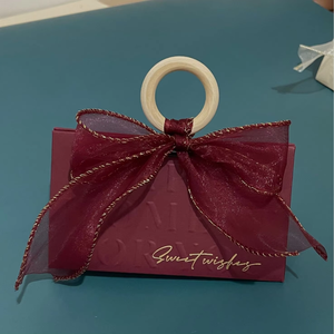 Boîtes de mariage pliables écologiques de luxe, boîtes cadeaux en papier portables pour bonbons, emballage haut de gamme avec nœud, pour bonbons et chocolats - Product Image 3