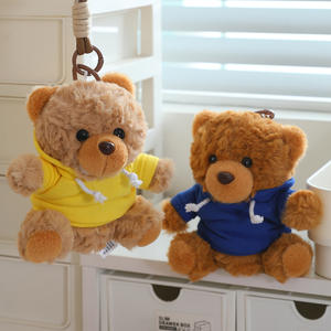松山玩具 高品質 動物ぬいぐるみ スクールバッグペンダント カスタムロゴ スウェットシャツ パーカー テディベア ぬいぐるみ キーホルダー - Product Image 3
