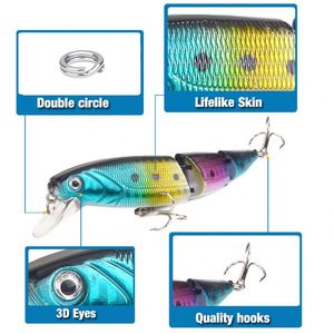 Hot Selling 8 Color 11.5cm/15g Minow <b>Floating</b> Saltwater <b>Fishing</b> Lure Multiple Sections for Marlin Cod Perch Species Made of ABS - Product Image 3