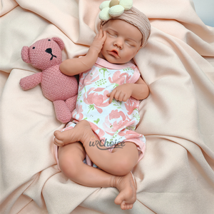 Muñecas Gemelas <span class=keywords><strong>Reborn</strong></span> de Silicona Platino de 45cm/43cm, Adorables, Realistas, con Boca Abierta, Bebés Recién Nacidos Dormidos, Muñeca de Silicona Suave para Niñas - Product Image 2