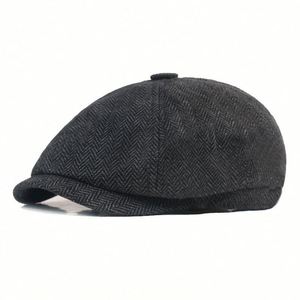 Men's <b>Beret</b> Newsboy Cap Euramerican Gatsby Herringbone Daily Casual Outdoor Accessory Customized Designs Silk Screen Printing - Product Image 5