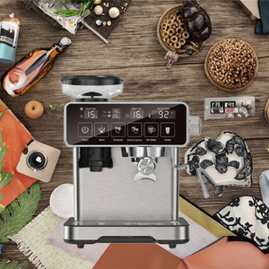Cafetera Espresso de Acero Inoxidable de 20 Bares, Uso Doméstico y Comercial, Botones de Pantalla Táctil, con Espumador de Leche, Hoteles, Espre - Product Image 2