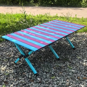 Ensemble table et chaises Kermit colorées, chaise de plage pliante arc-en-ciel pour l'extérieur, tabouret pliant portable pour le camping et la pêche, chaises de stand - Product Image 4